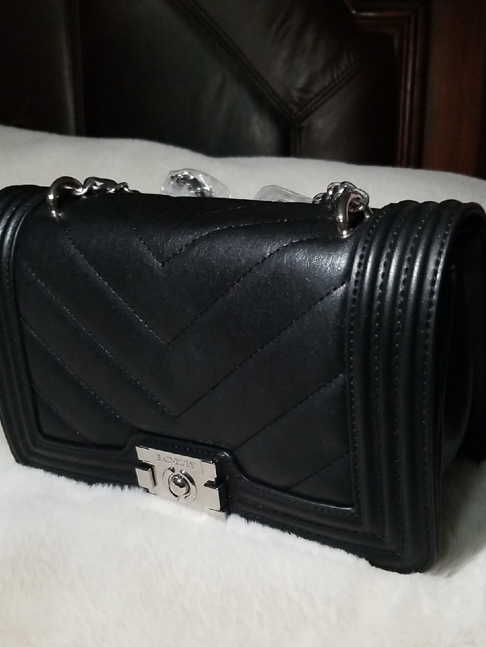 Badgley Mischka Vegan Black Leather Crossbody